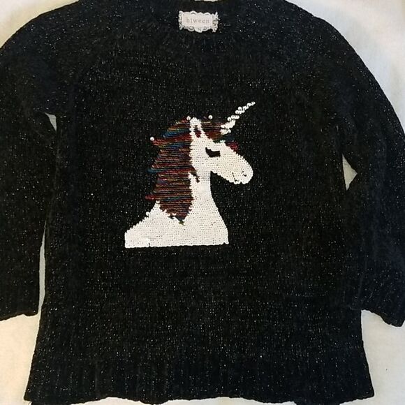 BTWEEN SWEATER WITH SEQUIN UNICORN - Picture 1 of 6